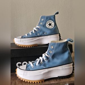 Converse Run Star Hike High Top Sneakers Blue White Gum M5/W6.5